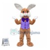 Friendly Lightweight Brown Bunny Mascot Costume