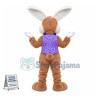 Friendly Lightweight Brown Bunny Mascot Costume