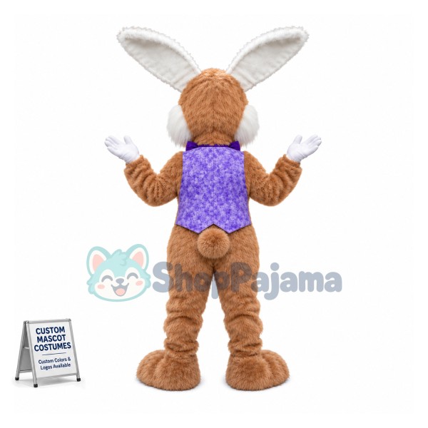 Friendly Lightweight Brown Bunny Mascot Costume
