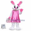 Pink Dress Easter Bunny Mascot Costume