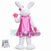Pink Dress Easter Bunny Mascot Costume