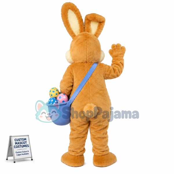 Friendly Brown Bunny Mascot Costume