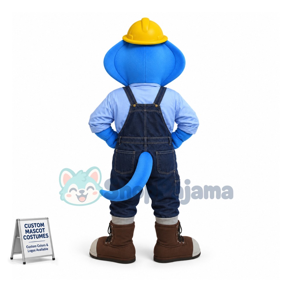 Superb Blue Snake Mascot Costume