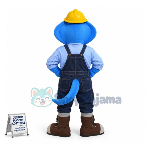 Superb Blue Snake Mascot Costume