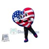 US Flag Heart Mascot Costume