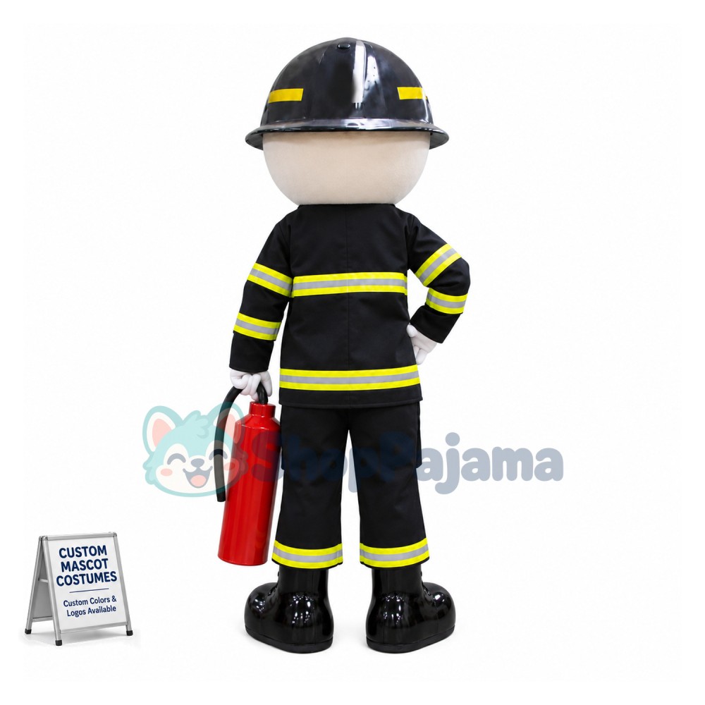 Young Fireman Mascot Costume