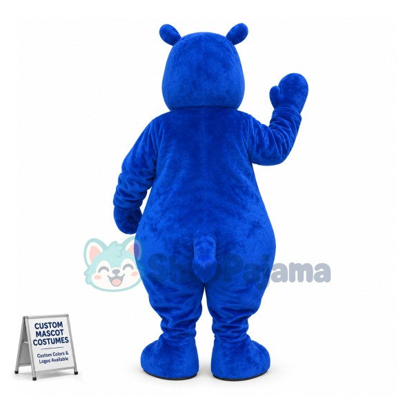 Superb Blue Hippo Mascot Costume