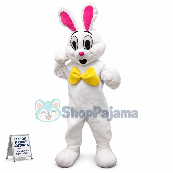 Affordable Happy White Rabbit Mascot Costume