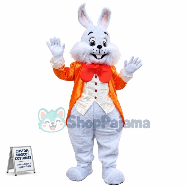 Orange Suit Easter Bunny Mascot Costume