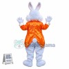 Orange Suit Easter Bunny Mascot Costume