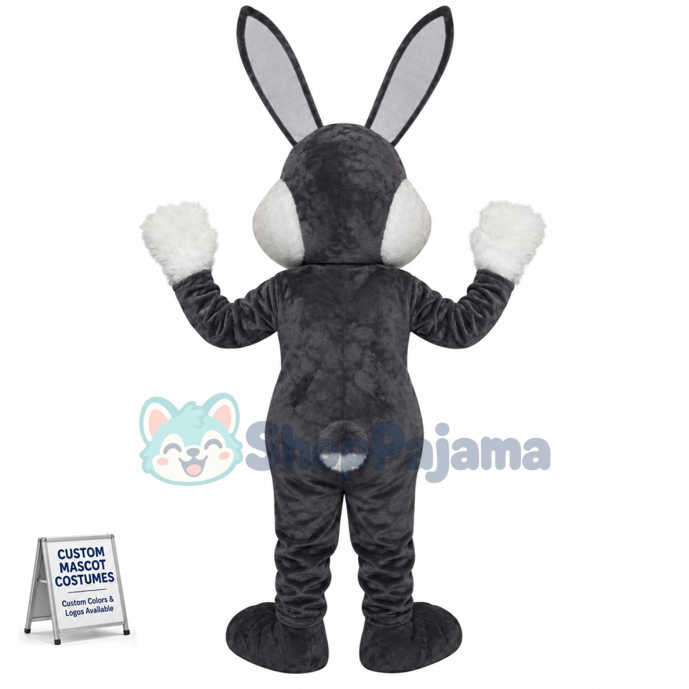 Grey & White Rabbit Bunny Mascot Costume