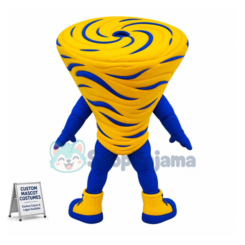 Yellow Power Tornado Mascot Costume