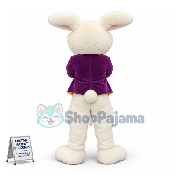 Superb Purple Suit Easter Bunny Mascot Costume