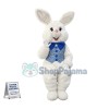 Friendly White Easter Bunny Mascot Costume