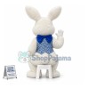 Friendly White Easter Bunny Mascot Costume