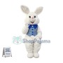 Friendly White Easter Bunny Mascot Costume