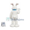 Happy White Easter Bunny Mascot Costume
