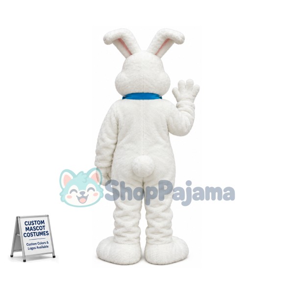 Happy White Easter Bunny Mascot Costume