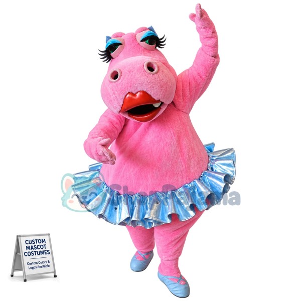 Beautiful Pink Hippo Mascot Costume