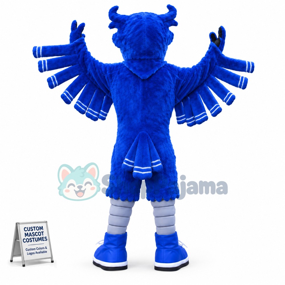 Superb Blue Owl Mascot Costume