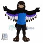 Superb Black Hawk Mascot Costume