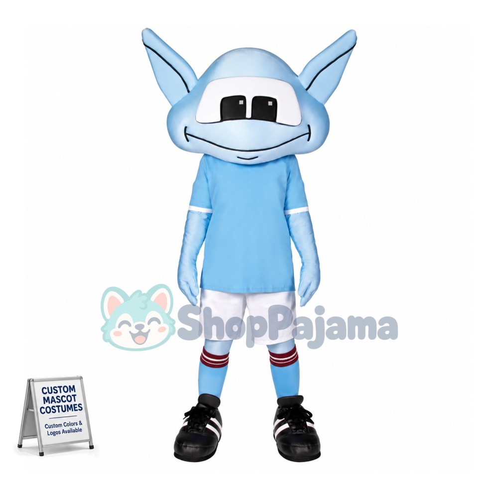 Blue Alien Mascot Costume