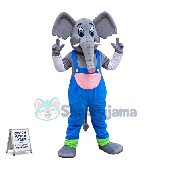 Blue Suit Elephant Mascot Costume