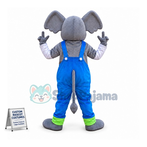 Blue Suit Elephant Mascot Costume