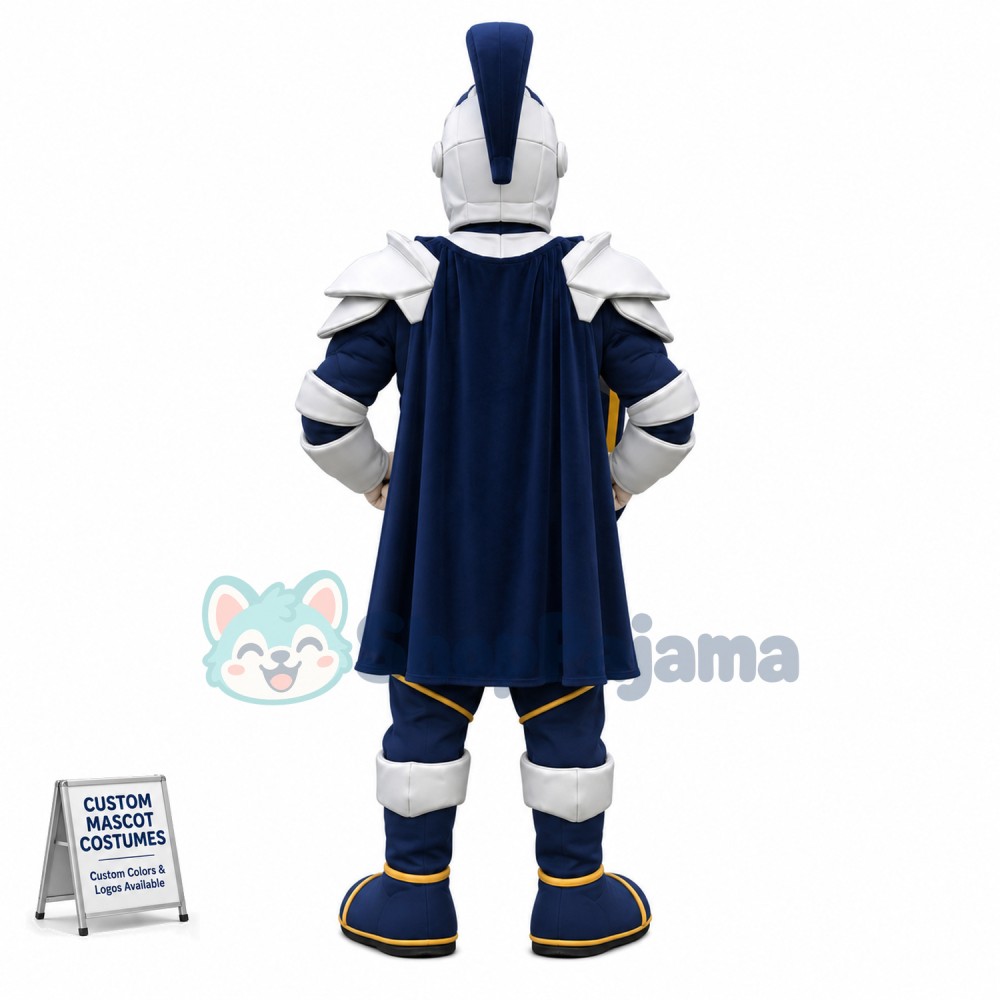 Superb Blue & White Knight Mascot Costume