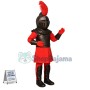 Superb Red & Black Knight Mascot Costume