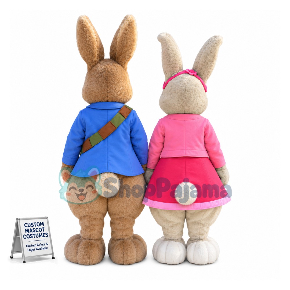 Peter Rabbit & Lily Bobtail Rabbit Mascot Costume
