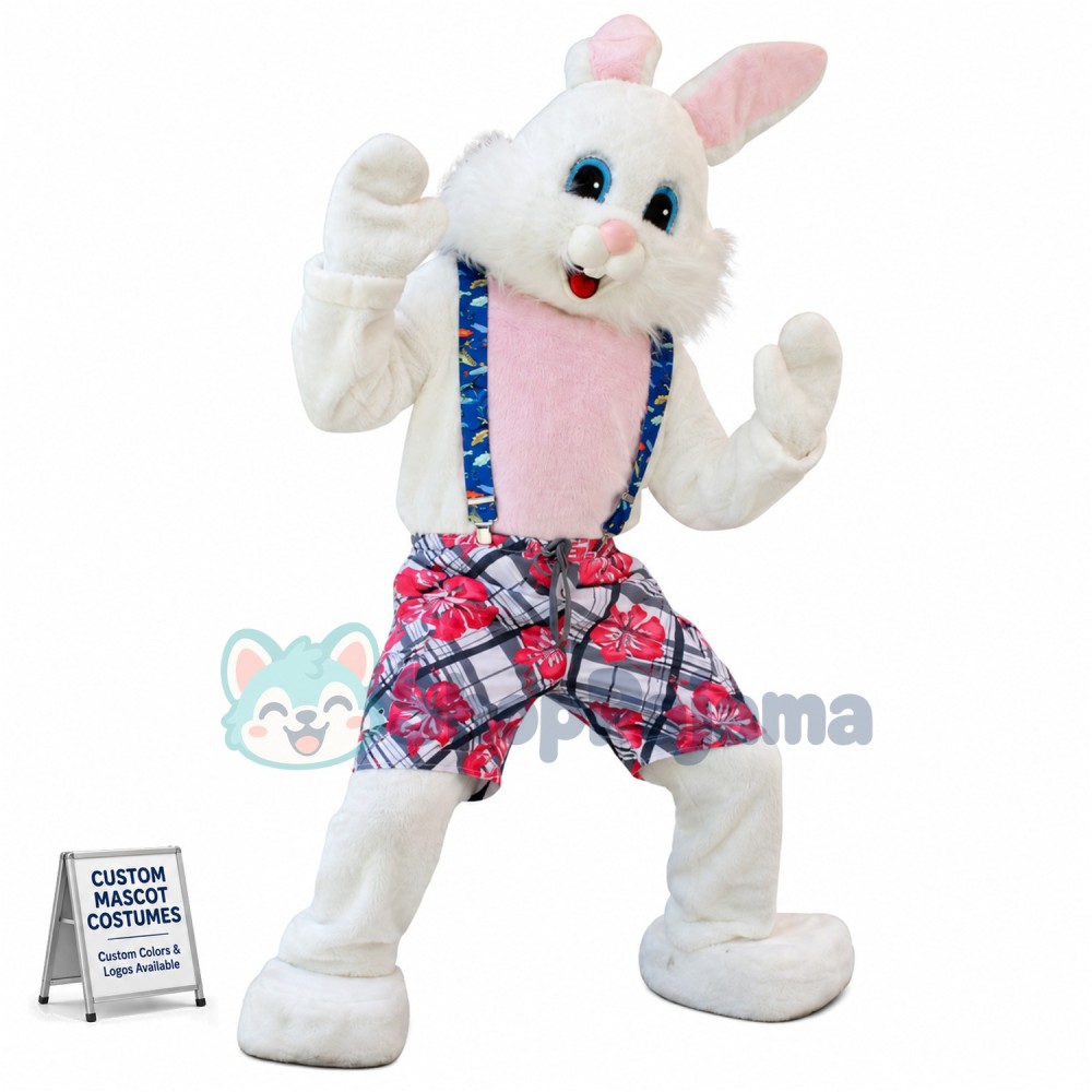 Lovely White Easter Bunny Mascot Costume