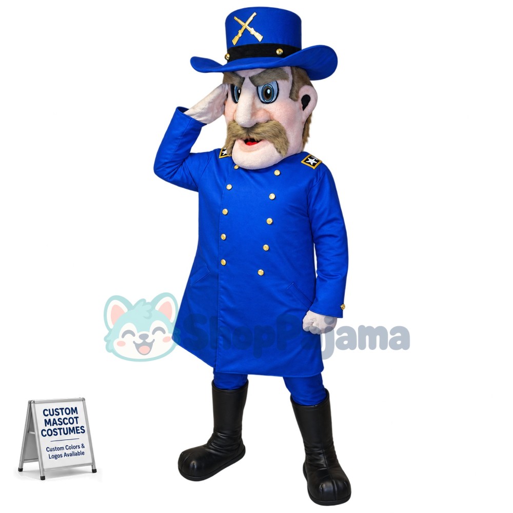 Blue Patriot Mascot Costume
