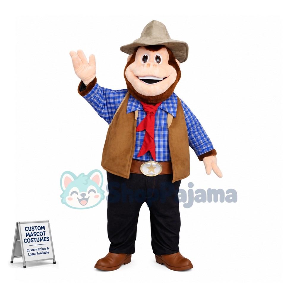 Sheriff Monkey Mascot Costume