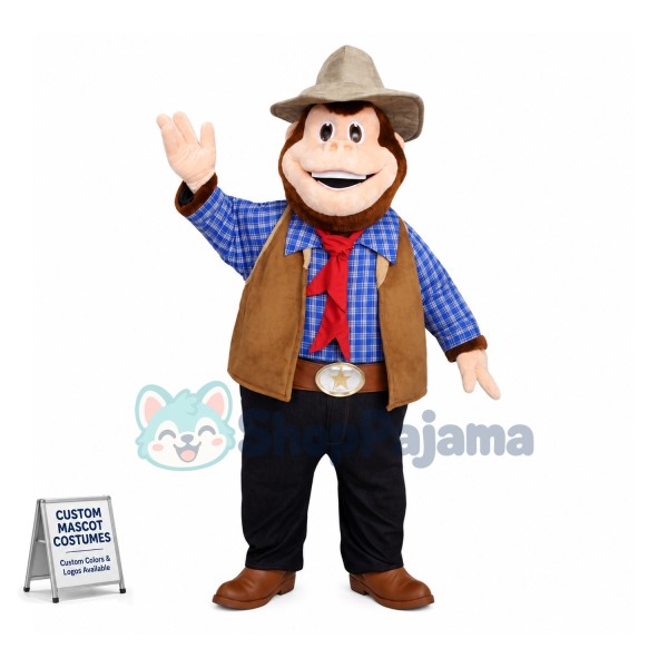 Sheriff Monkey Mascot Costume