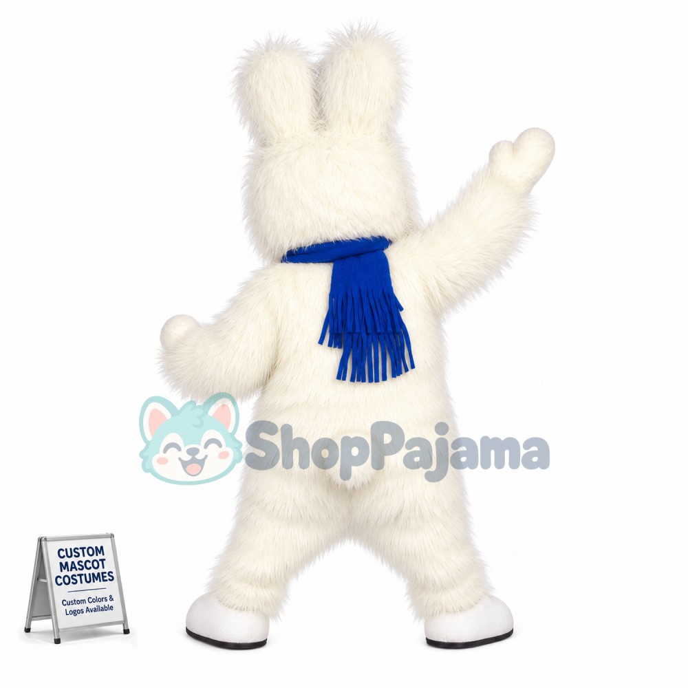 Friendly White Rabbit Mascot Costume