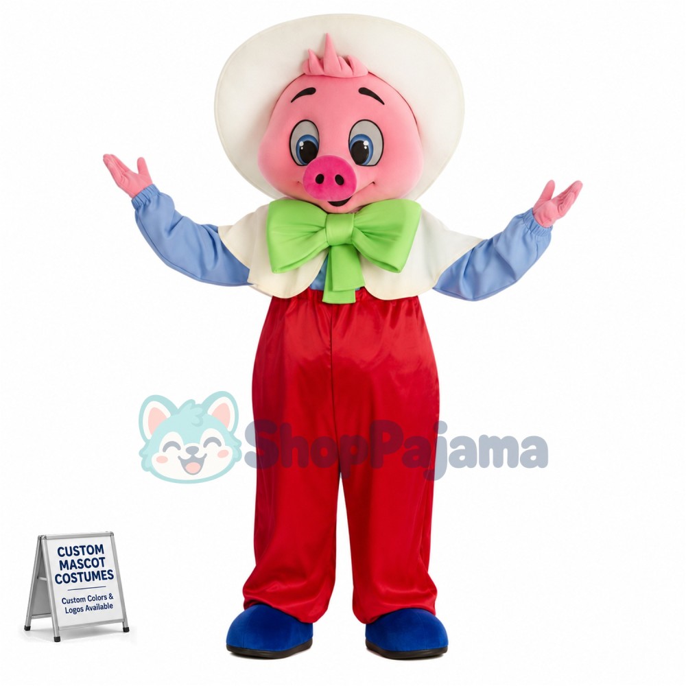 Friendly Pink Pig Mascot Costume