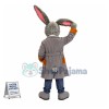 Superb Grey Easter Bunny Mascot Costume