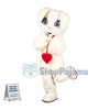 Red Heart White Rabbit Mascot Costume