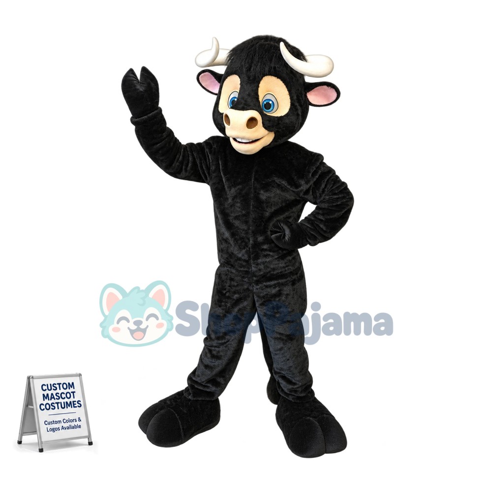 Black Bull Mascot Costume