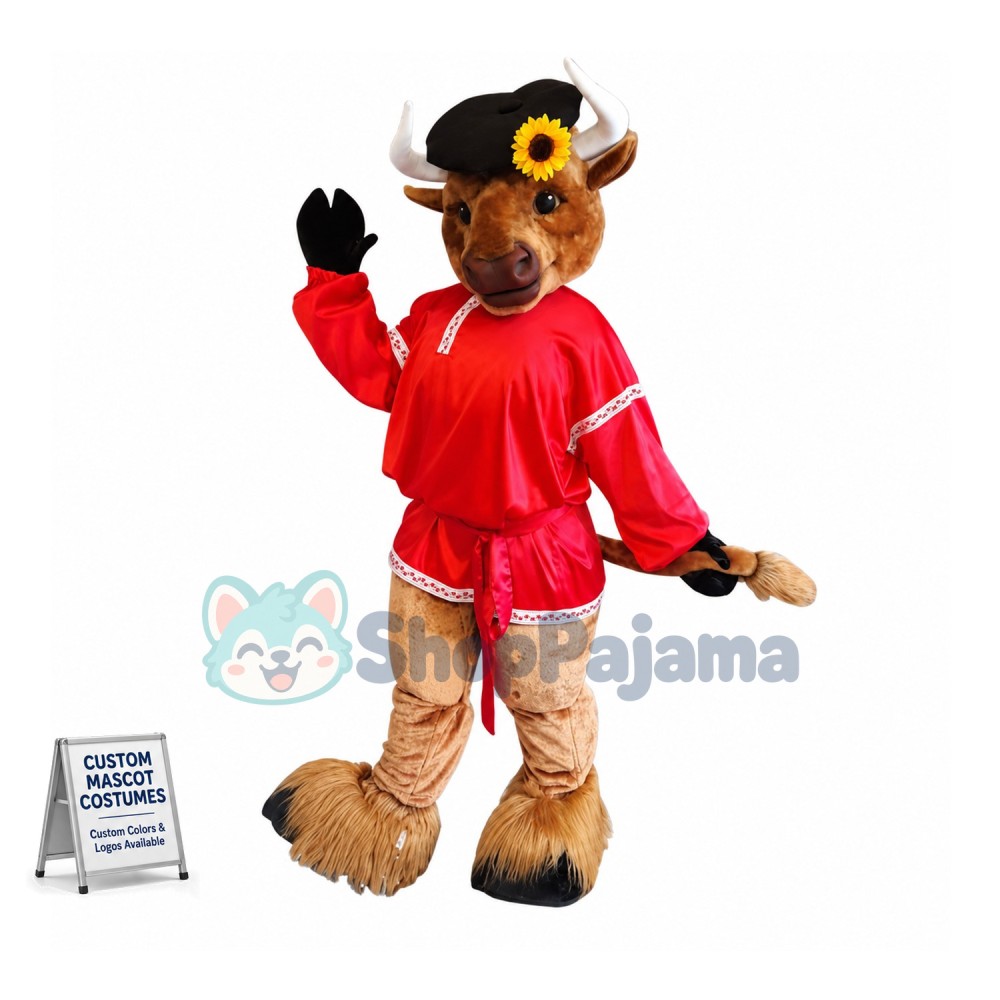 Superb Friendly Buffalo Mascot Costume