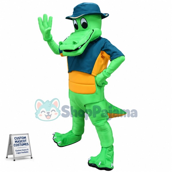 Superb Happy Crocodile Mascot Costume