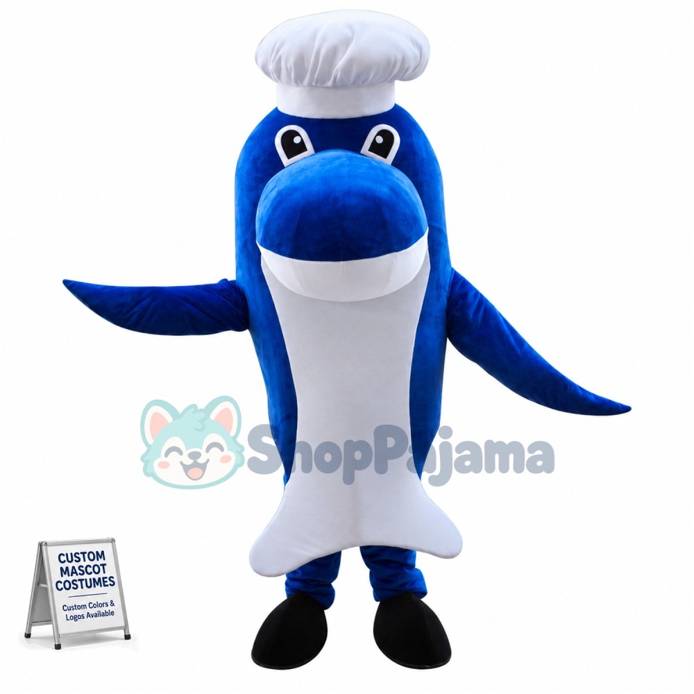 Affordable Chef Dolphin Mascot Costume