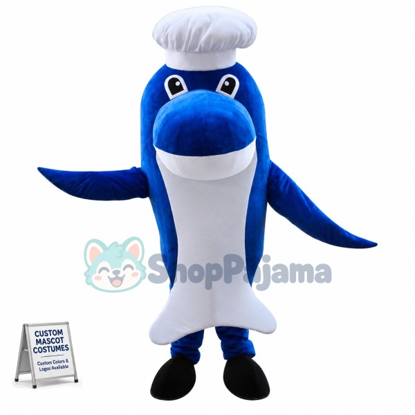 Affordable Chef Dolphin Mascot Costume