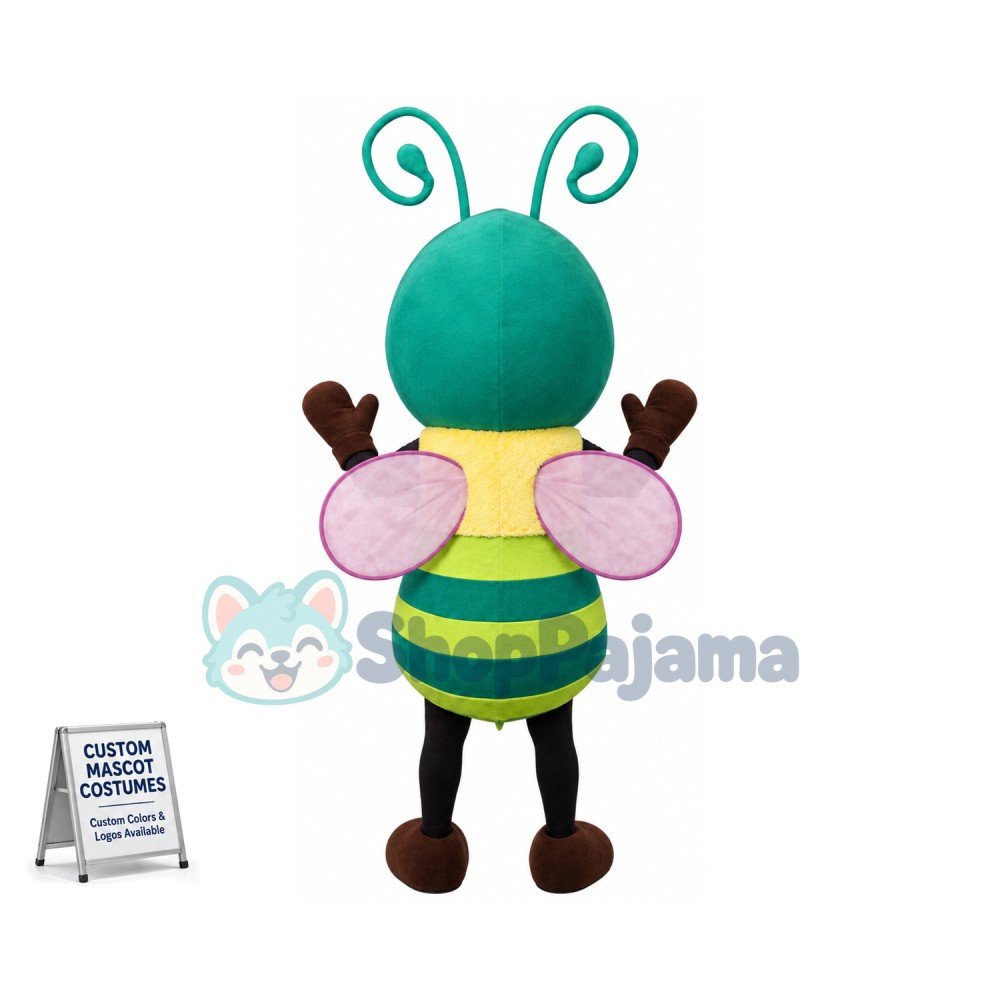 Superb Green Bee Mascot Costume