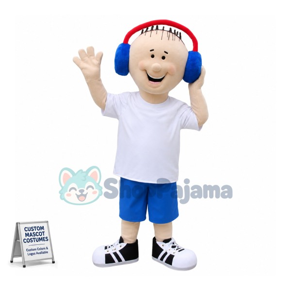Superb Music Boy Mascot Costume