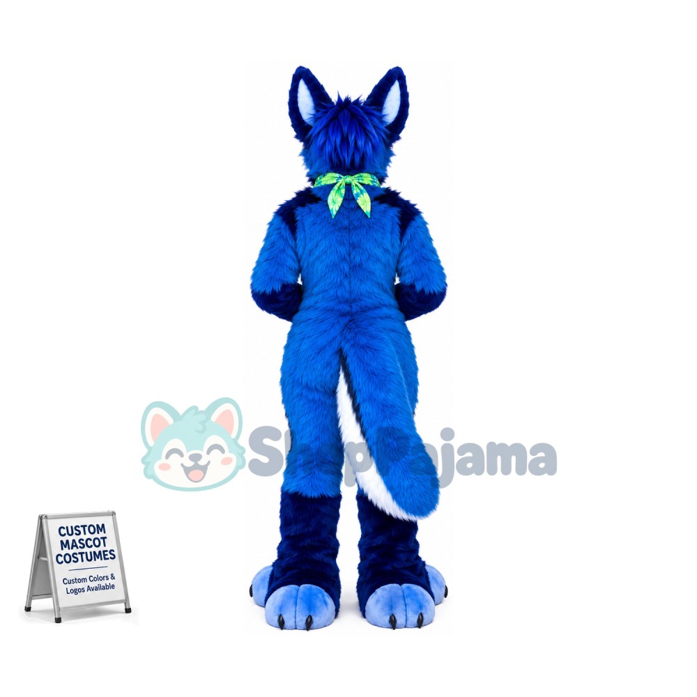 Blue Dog Fox Wolf Realistic Animal Mascot Costume