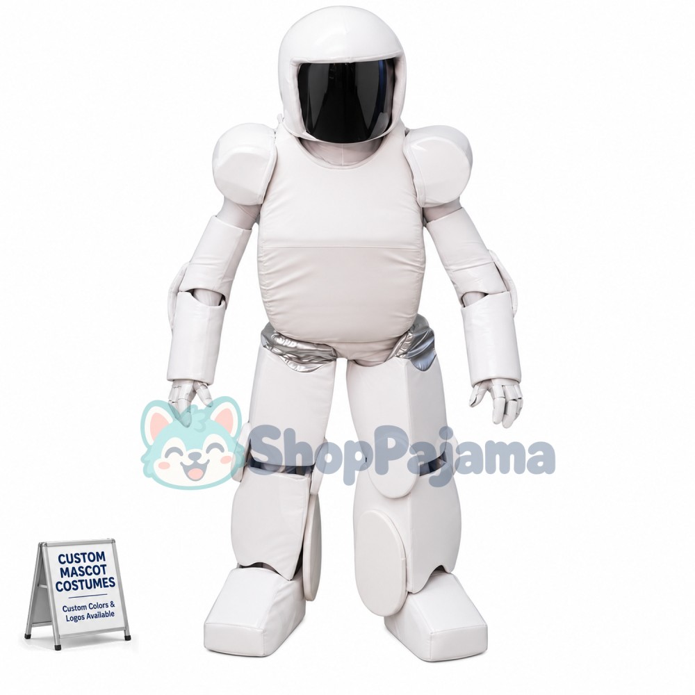 Superb White Robot Mascot Costume