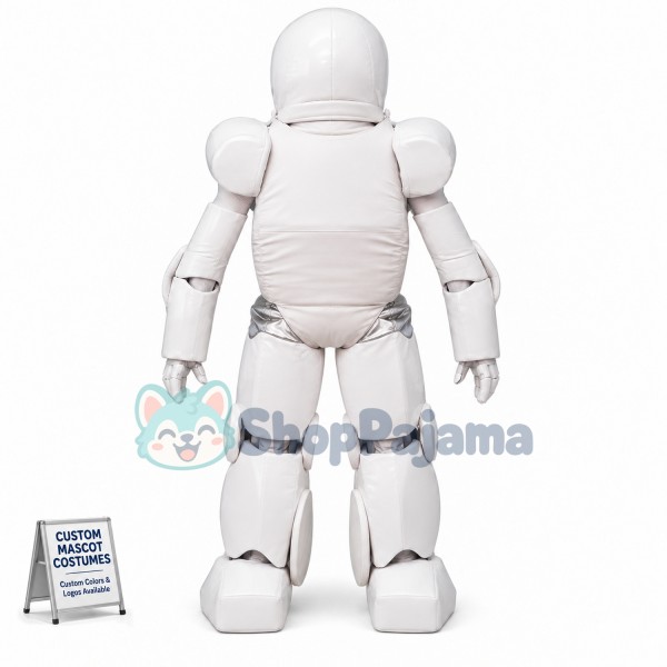 Superb White Robot Mascot Costume