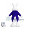 Blue Suit Easter Bunny Mascot Costume Available In US Warehouse